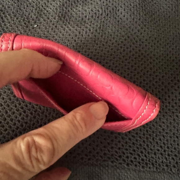 Coach Pink Key Card Holder - EUC - with Monogram Embossing - Picture 8 of 8